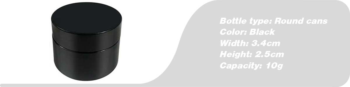10 г черная круглая банка с черной крышкой | Susansay
