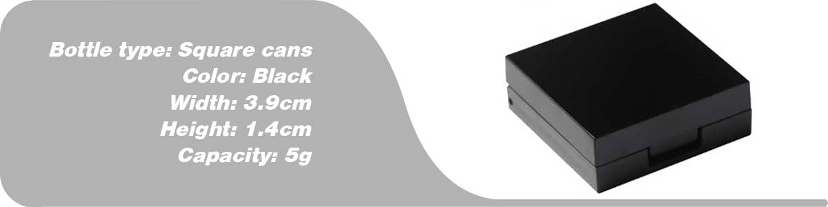 Черная квадратная банка 5 г с черной квадратной крышкой | Susansay