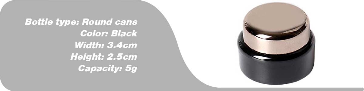 Черная банка 5 г с крышкой из розового золота | Susansay
